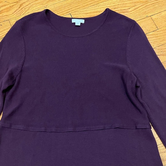 J. Jill Wool Blend Aubergine Grace Sweater Tunic Mini Dress Size Small - Picture 5 of 13